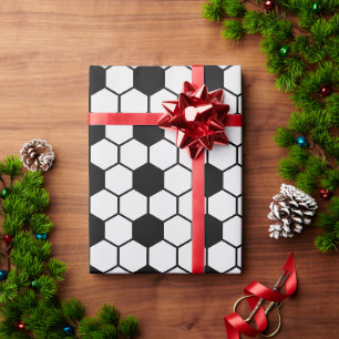 Fußballliebhaber Fußbälle Schwarz und Weiß Benutze Geschenkpapier