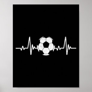 Fußballliebhaber Herzschlag Vintage Retro Fußballs Poster