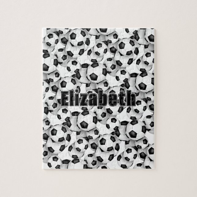 Fußballmädchen Jungs benennen Sportgeschenke Puzzle (Vertikal)