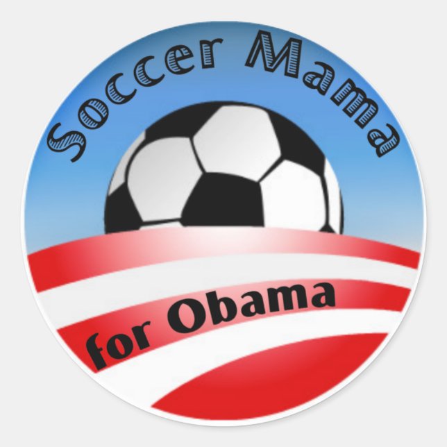 FußballMamaforObama Runder Aufkleber (Vorderseite)