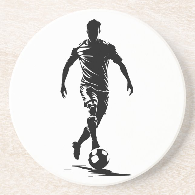 Fußballmann mit Ball Getränkeuntersetzer (Vorne)