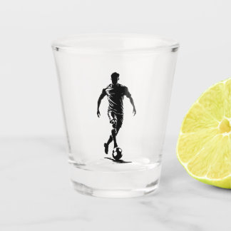 Fußballmann mit Balldesign. Schnapsglas