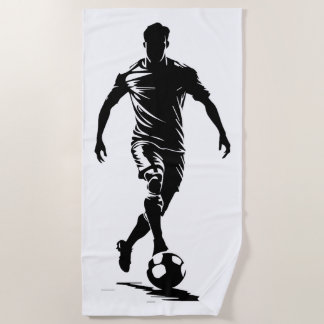 Fußballmann mit Balldesign. Strandtuch