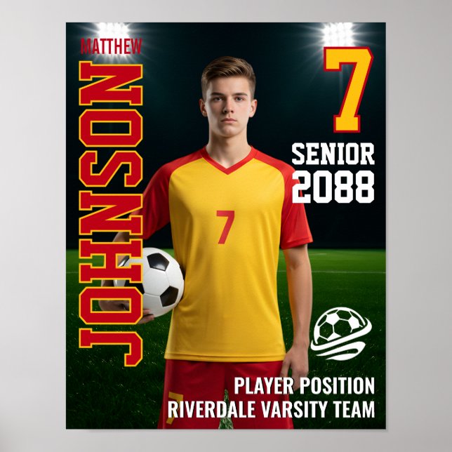 Fußballmannschaft Benutzerdefinierte Senior Night  Poster (Vorne)