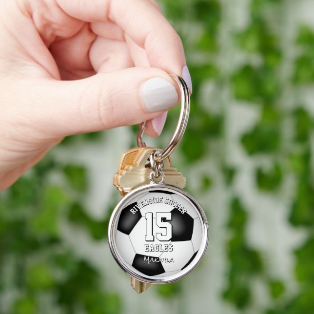 Fußballmannschaft nennt Mädchen Jungen personalisi Schlüsselanhänger (Hand)