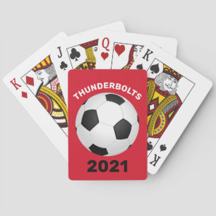 Fußballmannschaft Rote Personalisierte Spielkarten