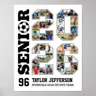 Fußballmannschaft Senior 2026 Sportfoto-Collage Poster