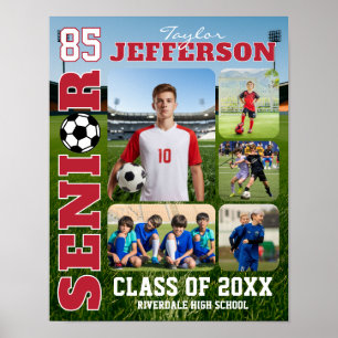 Fußballmannschaft Senior Night Sportfotocollage Poster