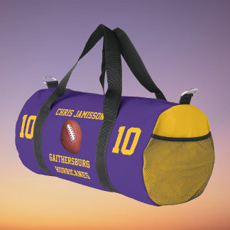 Fußballmannschaft Trainer Spieler Lila Gold Person Duffle Bag