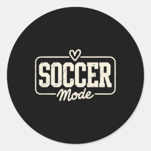 Fußballmodus, Spaß Herz und Feld Sport für Sport Runder Aufkleber