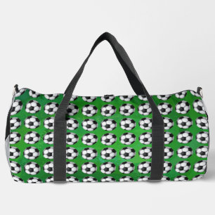 Fußballmuster auf Grün Duffle Bag
