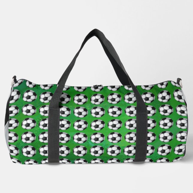 Fußballmuster auf Grün Duffle Bag (Vorderseite)