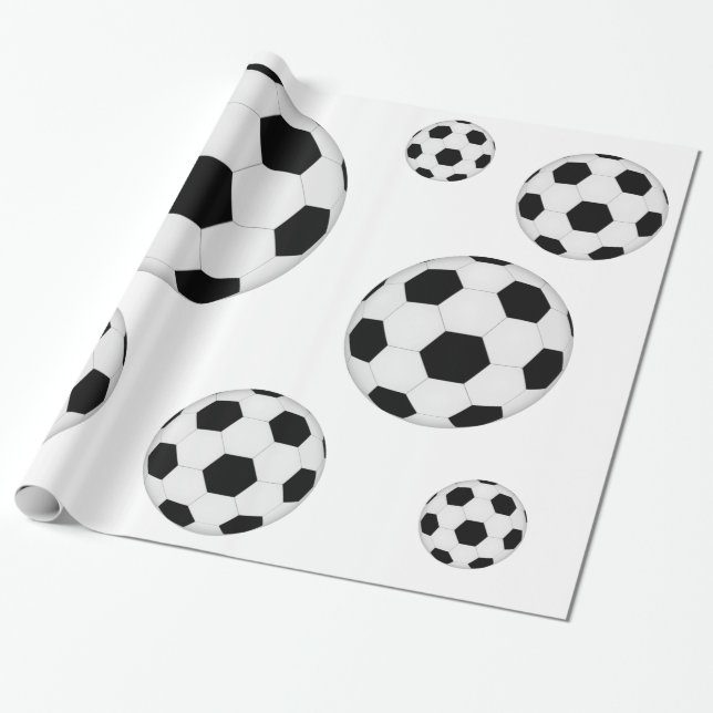 Fußballmuster Geschenkpapier (Ungerollt)