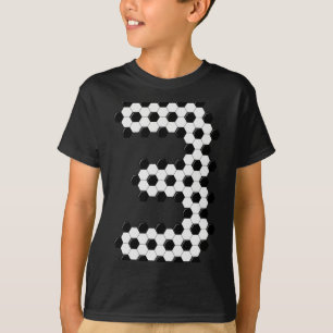 Fußballmuster Nummer 3 Jungen Kinder 3 Jahre alt T-Shirt