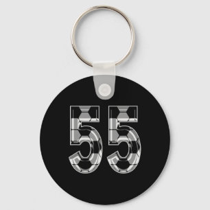 Fußballmuster Nummer 55 Trikot Spieler Uniform #55 Schlüsselanhänger