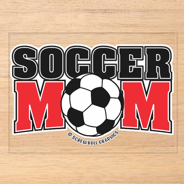 Fußballmutter Acryleinladungen (Vorderseite)