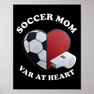 Fussballmutter am Spieltag – 3D-Herz- und Ll-Desig Poster