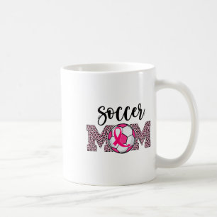 Fußballmutter Brustkrebs-Bewusstsein Rosa Band Leo Kaffeetasse