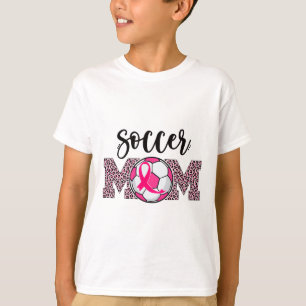 Fußballmutter Brustkrebs-Bewusstsein Rosa Band Leo T-Shirt