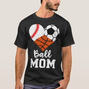 Fußballmutter Damen Lustig Baseball Fußball Basket T-Shirt
