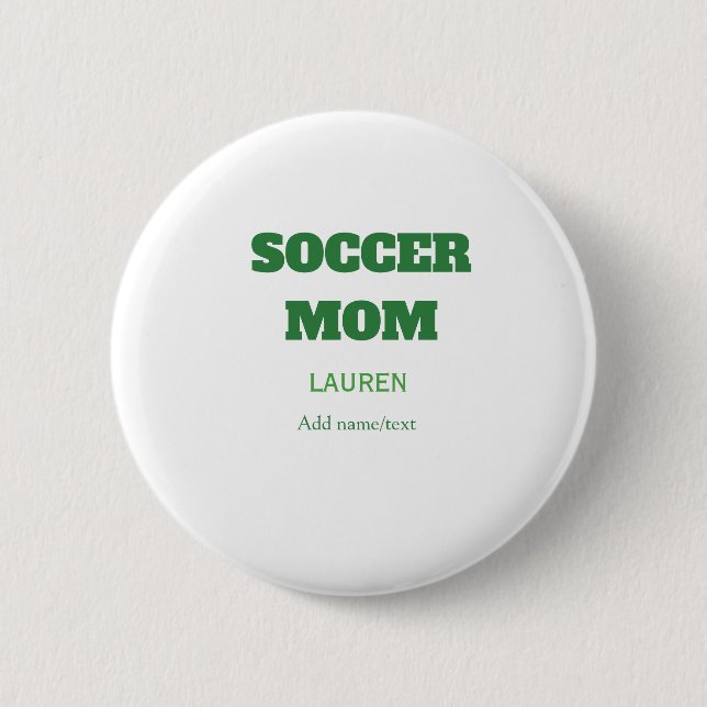FUSSBALLMUTTER FUSSBALL MUTTERTAG GESCHENKE GRÜN E BUTTON (Vorderseite)