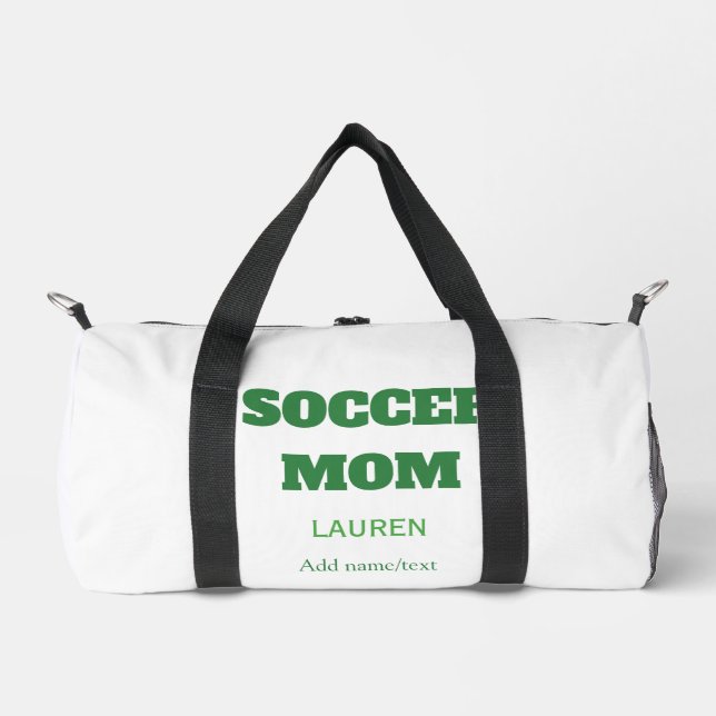 FUSSBALLMUTTER FUSSBALL MUTTERTAG GESCHENKE GRÜN E DUFFLE BAG (Vorderseite)