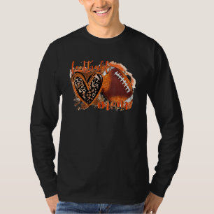 Fußballmutter Leopard Herz Spieltag Frau T-Shirt