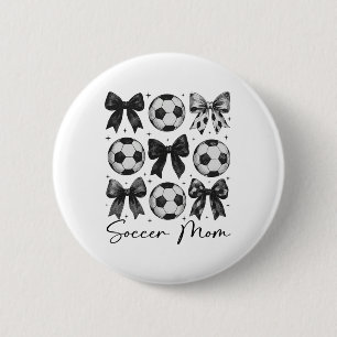Fußballmutter Lustige Kokette Schleife Fußballmutt Button