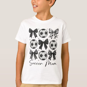 Fußballmutter Lustige Kokette Schleife Fußballmutt T-Shirt