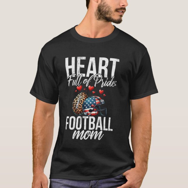 Fußballmutter mit Herz voller Stolz T-Shirt (Vorderseite)