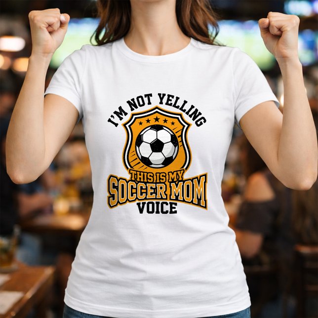 Fußballmutter Stimme Zitat Unterstützer T-Shirt (Von Creator hochgeladen)