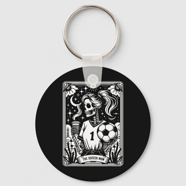 Fußballmutter Tarotkarte _1 Schlüsselanhänger (Vorderseite)