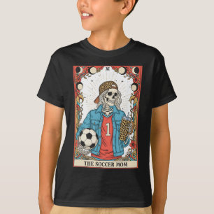 Fußballmutter Tarotkarte Skelett Fußball Mama Mutt T-Shirt