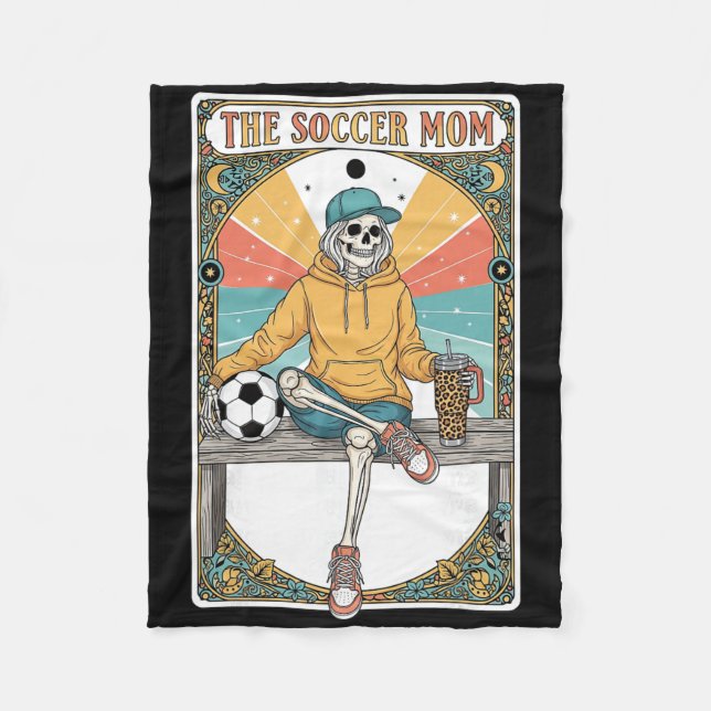Fußballmutter Tarotkarte Skelett Kaffee Byll Neben Fleecedecke (Vorderseite)