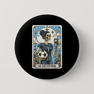 Fußballmutter Tarotkarte Vintage Halloween Fußball Button