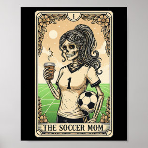 Fußballmutter Tarotkarte Vintage Halloween Fußball Poster