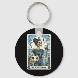 Fußballmutter Tarotkarte Vintage Halloween Fußball Schlüsselanhänger