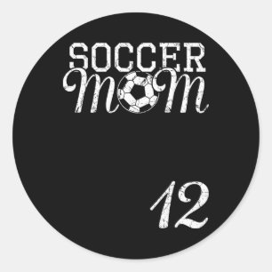 Fußballmutter-Trikot Nummer 12 Lieblingsspieler #1 Runder Aufkleber