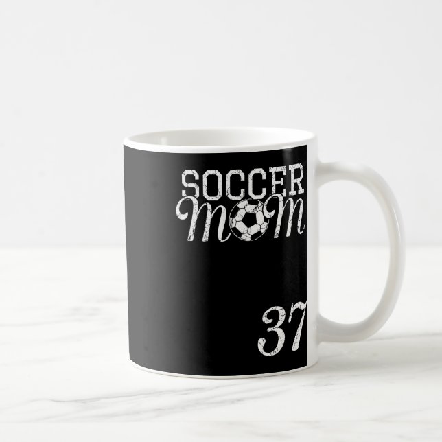 Fußballmutter-Trikot Nummer 37 Lieblingsspieler #3 Kaffeetasse (Rechts)