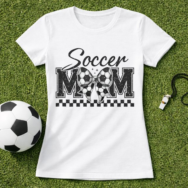 Fußballmutti Karo-Schleife T-Shirt (Von Creator hochgeladen)