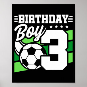 Fußballparty für 3-Jährige, 3. Geburtstag Junge Poster