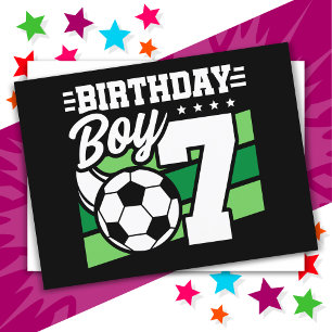 Fußballparty für 7-Jährige, 7. Geburtstag Junge Postkarte