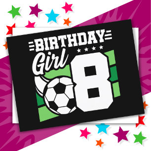 Fußballparty für 8-jährige Mädchen zum 8. Geburtst Postkarte