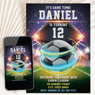 Fußballparty Geburtstag Einladung