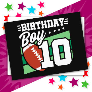 Fußballparty Thema 10 Jahre altes Geburtstagsjunge Postkarte