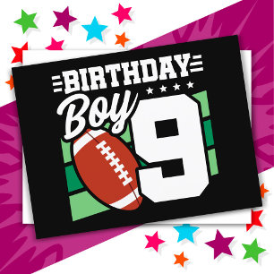 Fußballparty Thema 9. Geburtstag Junge Postkarte