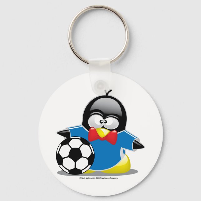 Fußballpinguin Schlüsselanhänger (Vorderseite)