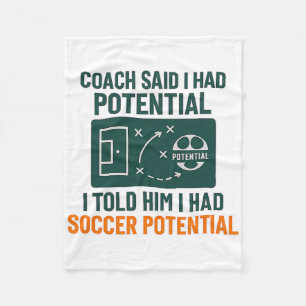 Fußballpotential-Schulwand-Coach-Zitat-Design Fleecedecke
