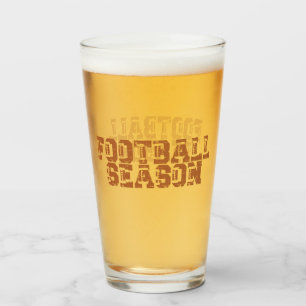 Fußballsaison Typografie Bier Glas