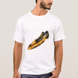 Fußballschuh-Feuerpfad | Fußballschuh-Sportdesign T-Shirt